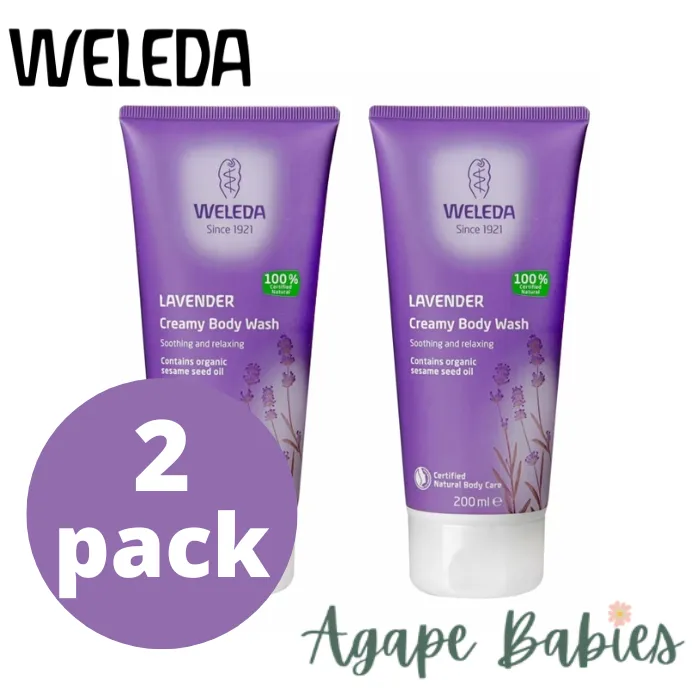 [2 Pack] Weleda Lavender Creamy Body Wash, 200ml Exp: