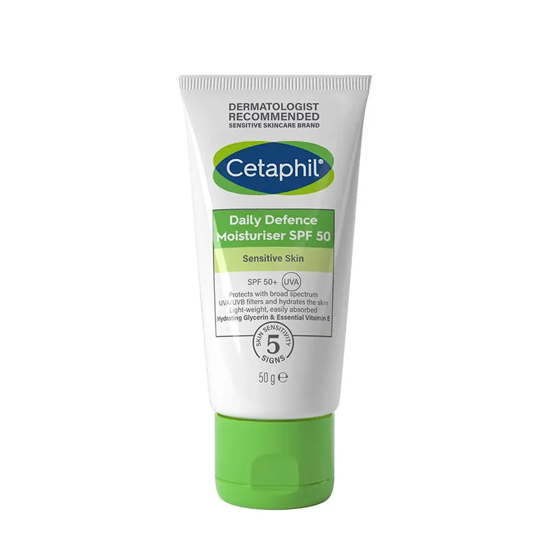 Cetaphil Daily Defence Moisturiser Face Sensitive Skin Spf 50  UVA 50G