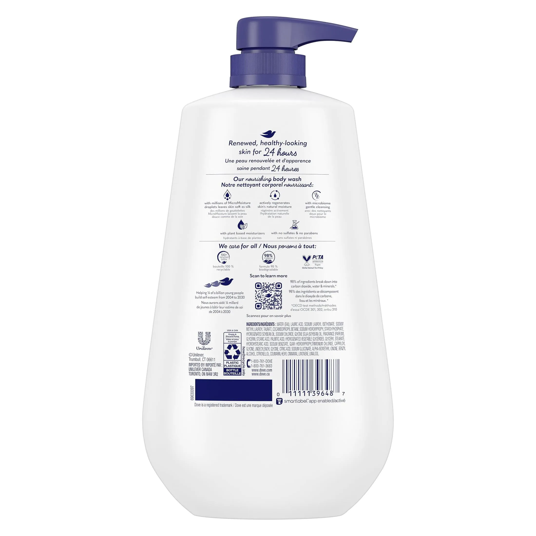 Dove Deep Moisture Nourishing Long Lasting Body Wash, 30.6 fl oz