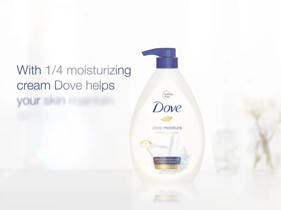 Dove Deep Moisture Nourishing Long Lasting Body Wash, 30.6 fl oz