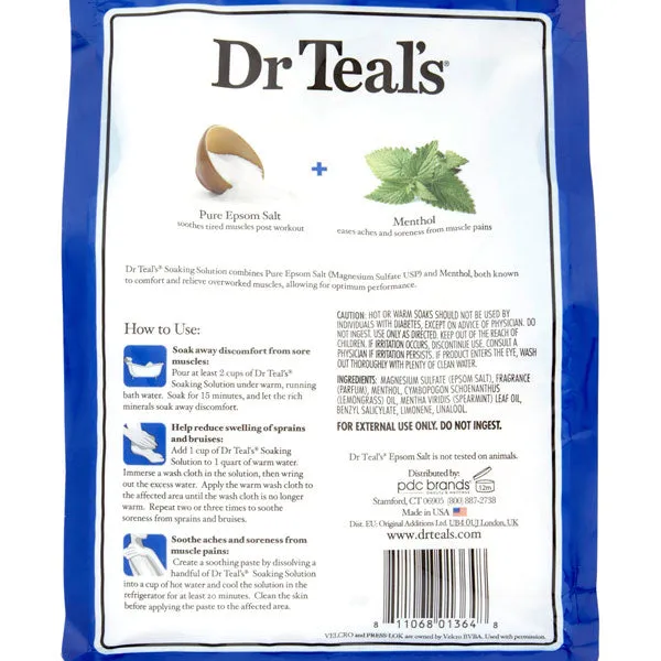 Dr Teal's Pure Epsom Salt Soaking Solution, Pre & Post Workout, 3 lbs.