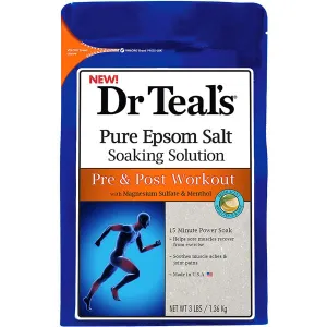 Dr Teal's Pure Epsom Salt Soaking Solution, Pre & Post Workout, 3 lbs.