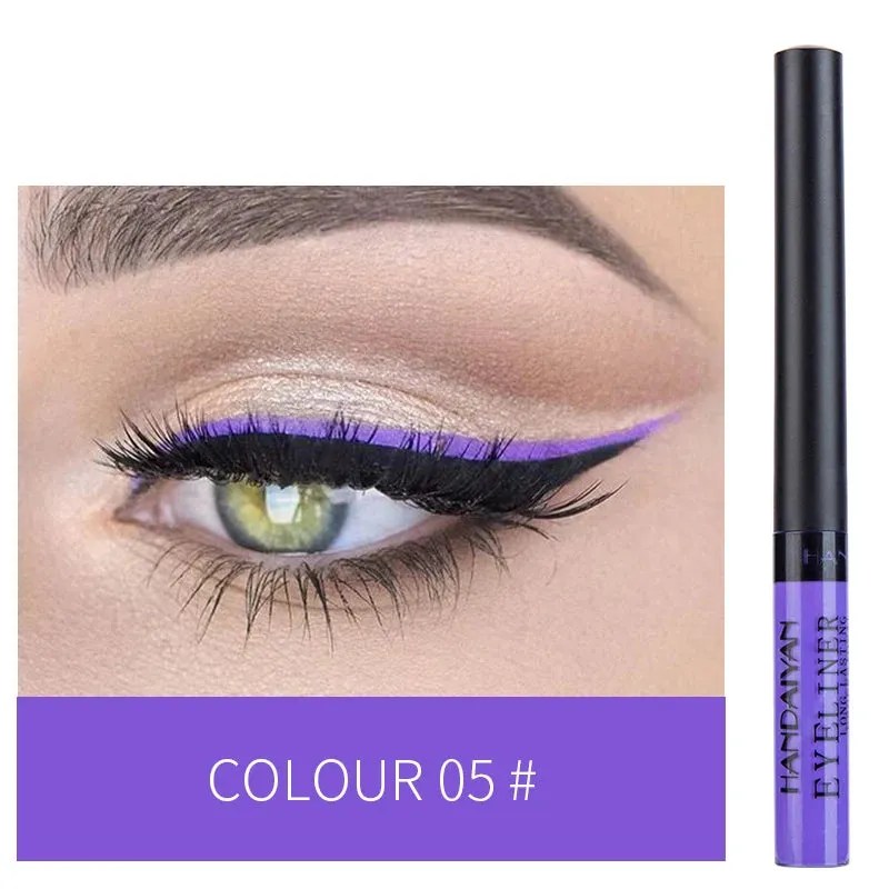 Flytonn-Colorful Liquid Eyeliner Pencil Ultra Thin Soft Matte Eyeliners Waterproof Long-Lasting Quick-Dry No Blooming Eye Makeup Party