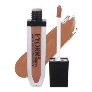 FYORR Non Transfer Liquid Lipstick Waterproof Ultra Pigmented Matte Non-Sticky Smooth Finish Lip Color, 6ml (Paraben Cruelty Free) (Sandle_Brown)