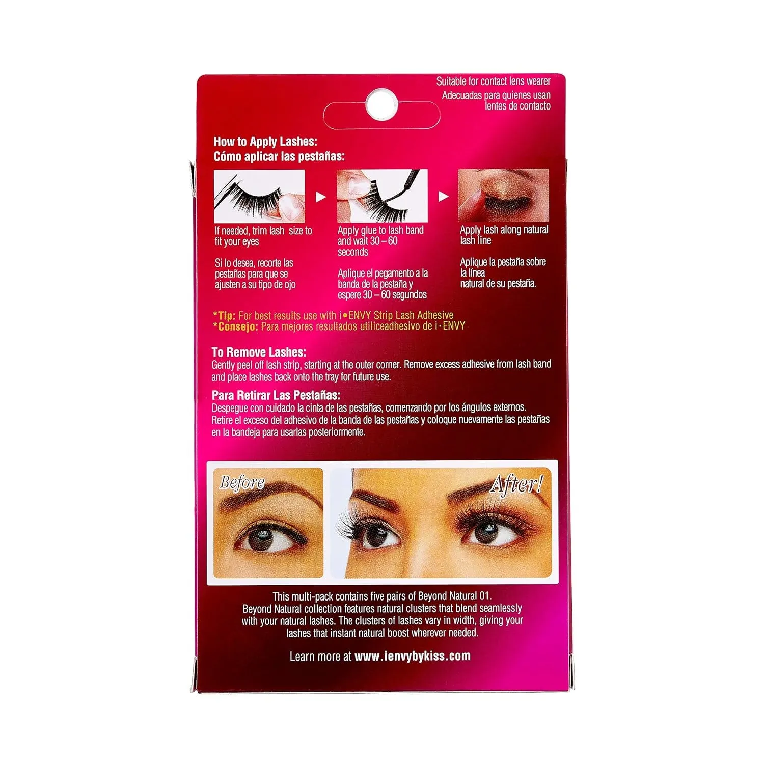 I-Envy 5 Pairs Demi Wispies False Lashes - Fluffy & Lightweight 100% Human Hair, Volume & Curl