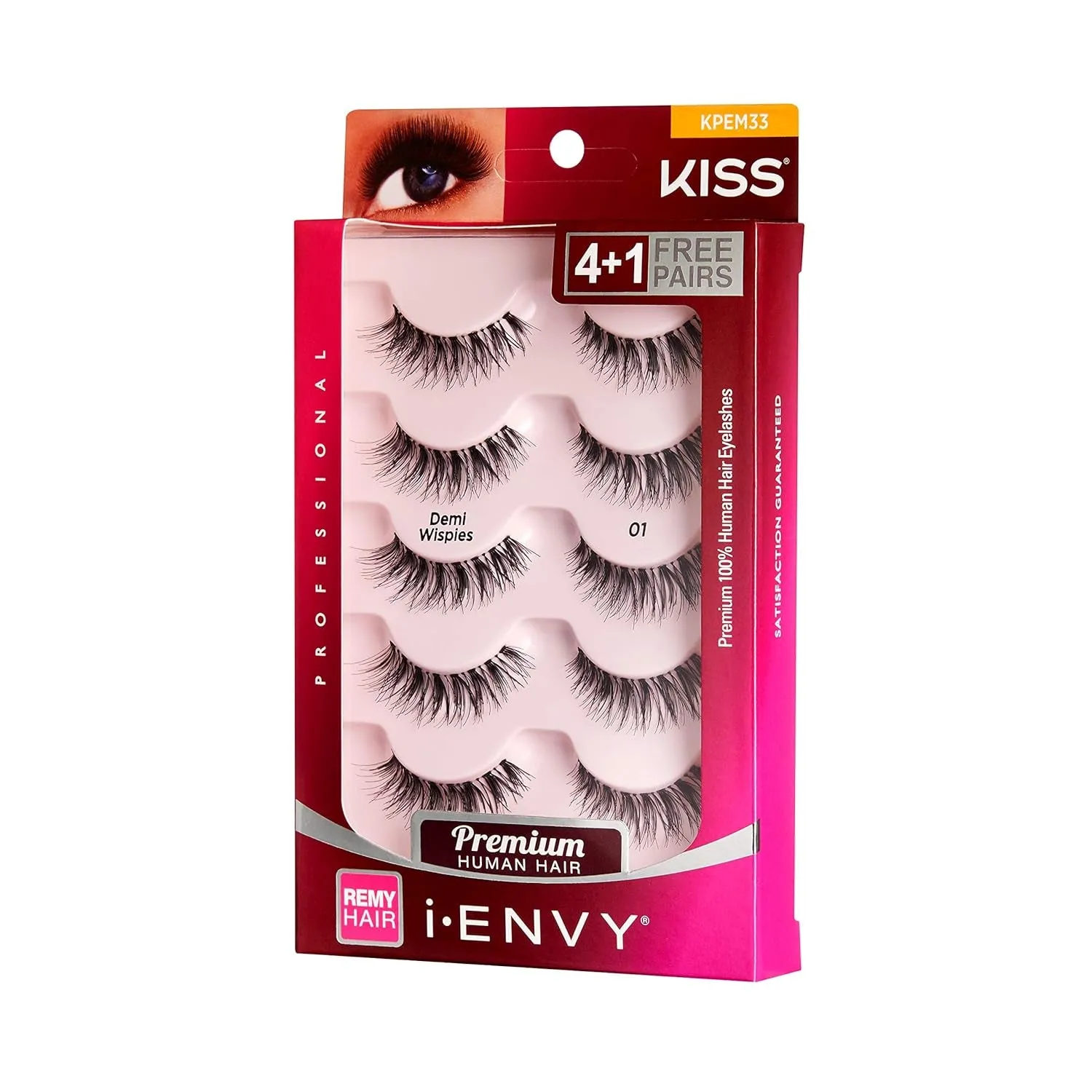 I-Envy 5 Pairs Demi Wispies False Lashes - Fluffy & Lightweight 100% Human Hair, Volume & Curl