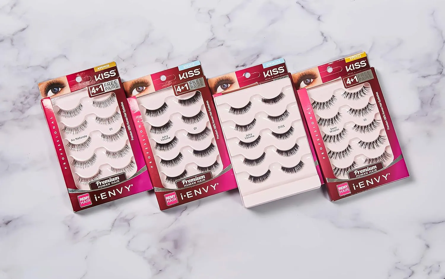 I-Envy 5 Pairs Demi Wispies False Lashes - Fluffy & Lightweight 100% Human Hair, Volume & Curl