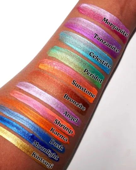 METALLIC WET EYELINERS - MORGANITE - SPLIT LINER - GLISTEN COSMETICS