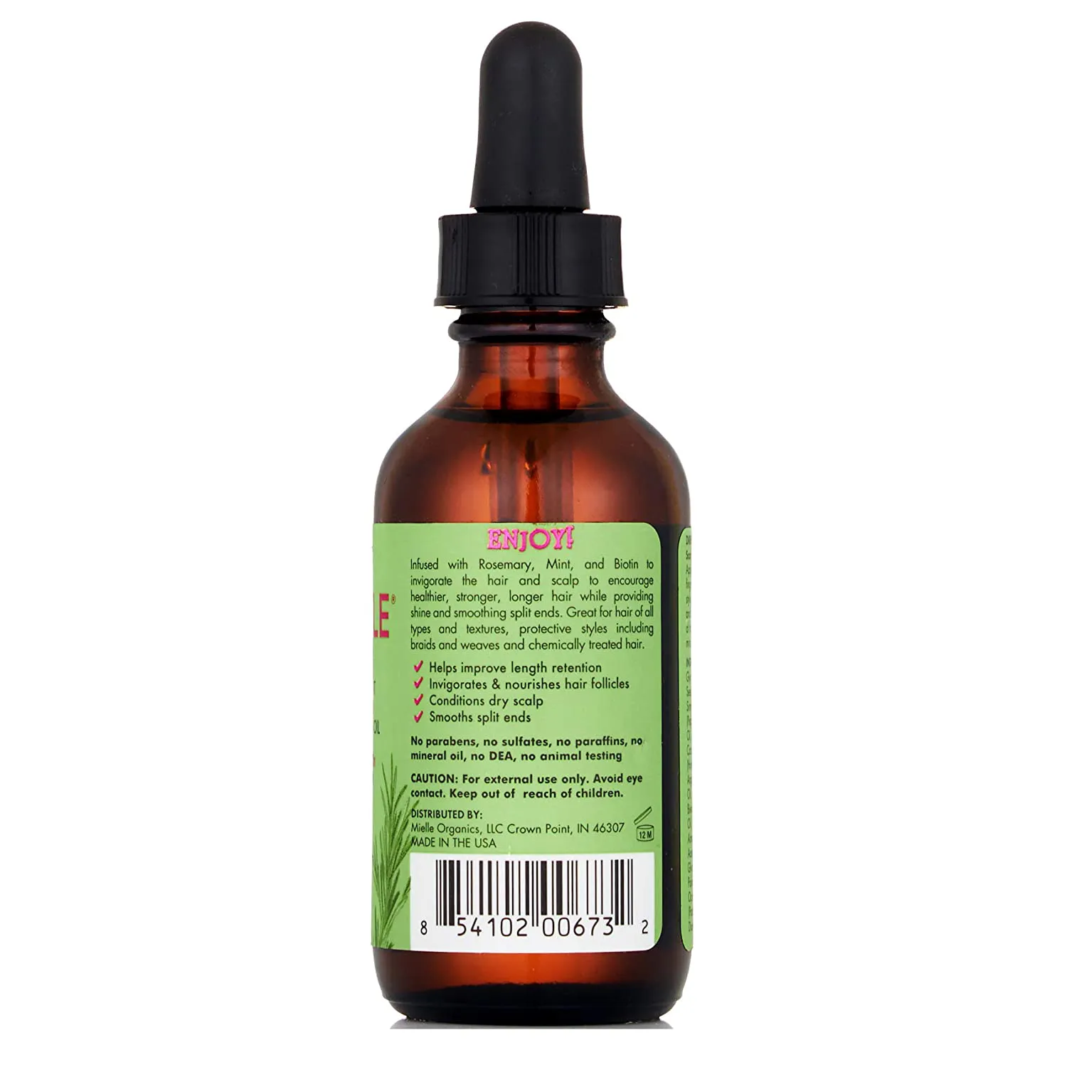 Mielle Organics Rosemary Mint Scalp & Hair Strengthening Oil, Infused W/Biotin, 2 Ounces