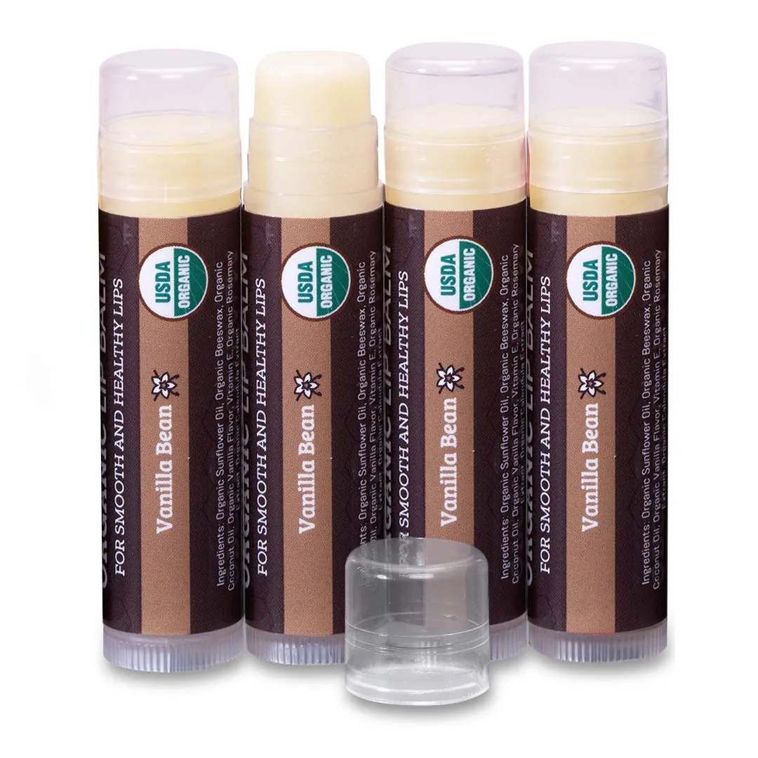 Organic Lip Balm - Best Lip Repair Chapstick for Dry Cracked Lips - Moisturizing Lip Care For Kids And Adults