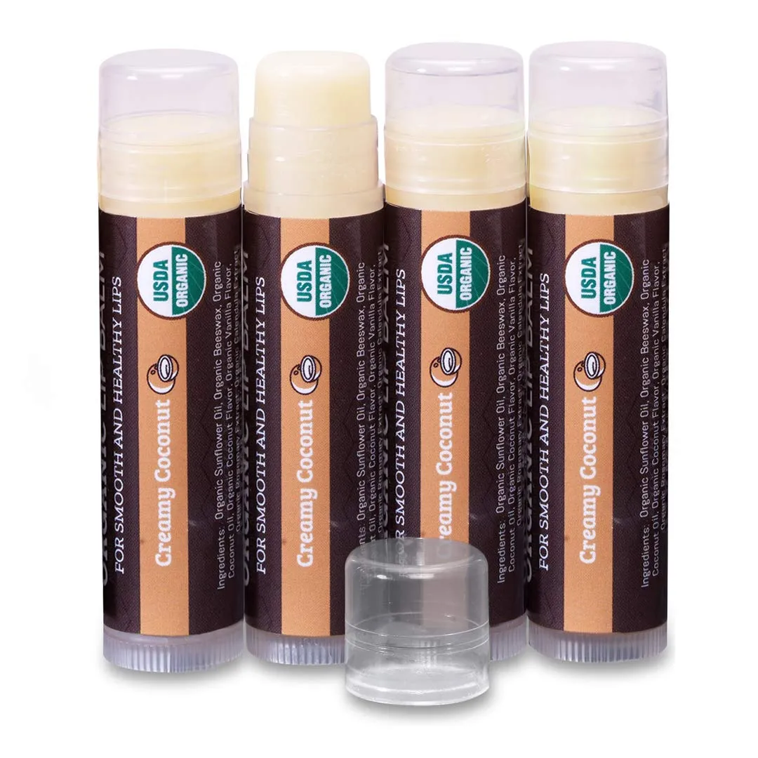 Organic Lip Balm - Best Lip Repair Chapstick for Dry Cracked Lips - Moisturizing Lip Care For Kids And Adults