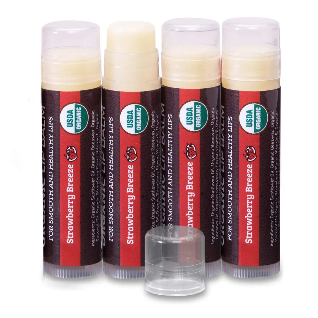 Organic Lip Balm - Best Lip Repair Chapstick for Dry Cracked Lips - Moisturizing Lip Care For Kids And Adults